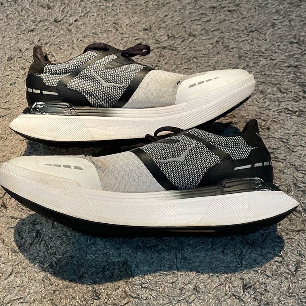 Hoka Men's Black and White Athletic Running Shoes - Picture 2 of 10